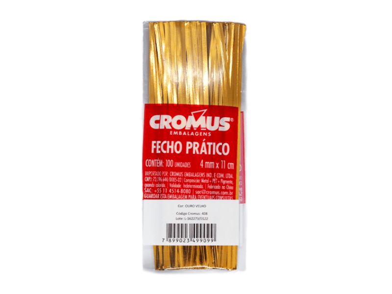 Fecho Prático Ouro Velho c/ 100 unidades - Cromus
