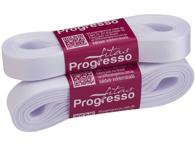 Fita de Cetim Lisa n°3 Branca – CF201 – Progresso