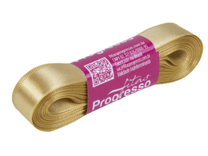 Fita de Cetim Ouro n°3 CF003 Cor 228 - Progresso