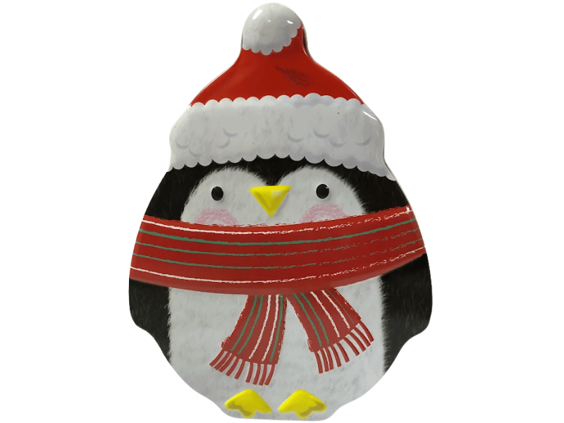 Lata Natal Divertida Pinguim com Tampa 11x14,5x5 cm - Zein