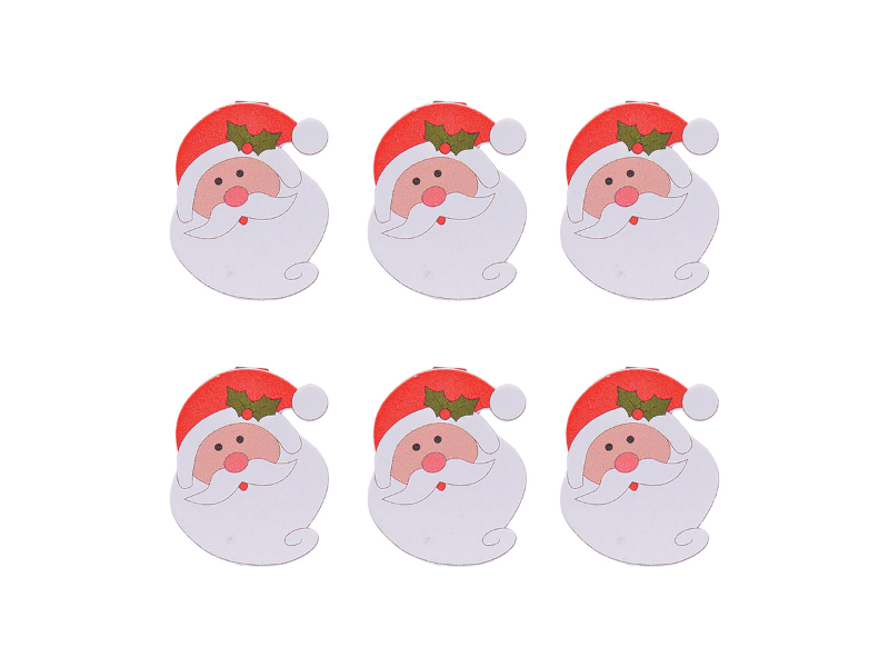 Mini Pregador Natal Papai Noel Vermelho 4x3,5 cm c/ 6 unidades - Zein