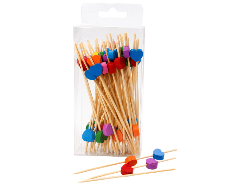Palitos Aperitivos Bambu Love Colorido 12 cm c/ 50 unidades - Tuut