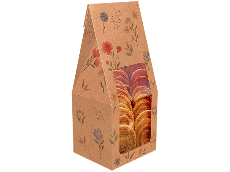 Saco c/ Visor Practice Flor Campo Kraft 8x7x19 cm - Ideia Embalagens Leve 