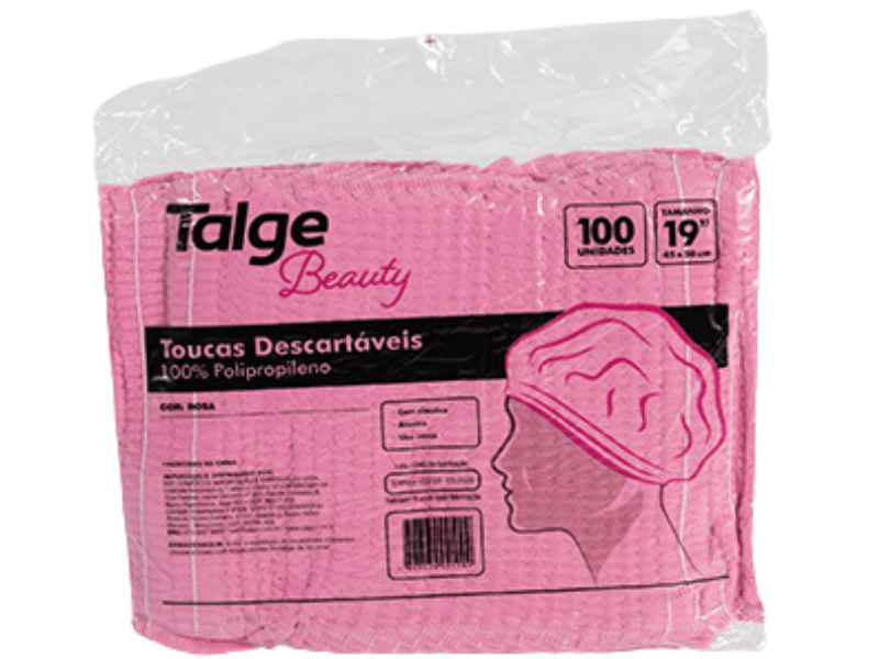 Touca Descartável TNT Rosa c/ 100 unidades - Talge