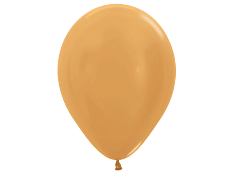 Balão Látex Redondo Metal Dourado 30 cm c/ 50 unidades - Cromus 