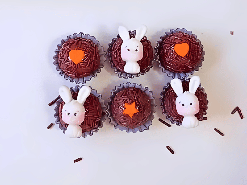 Biscuit Comestível Coelho da Páscoa Fofinho c/ 4 unidades - Meninas do Açúcar