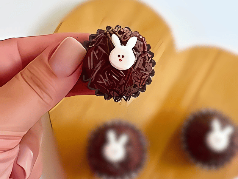 Biscuit Comestível Coelho da Páscoa Mini c/ 30 unidades - Meninas do Açúcar