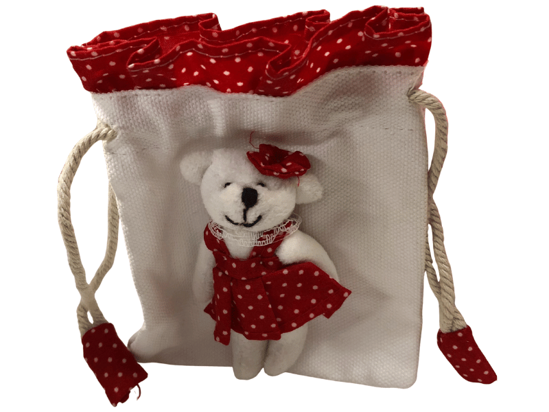 Bolsinha Vermelho Urso 9x3,5x8,5 cm - Cromus 