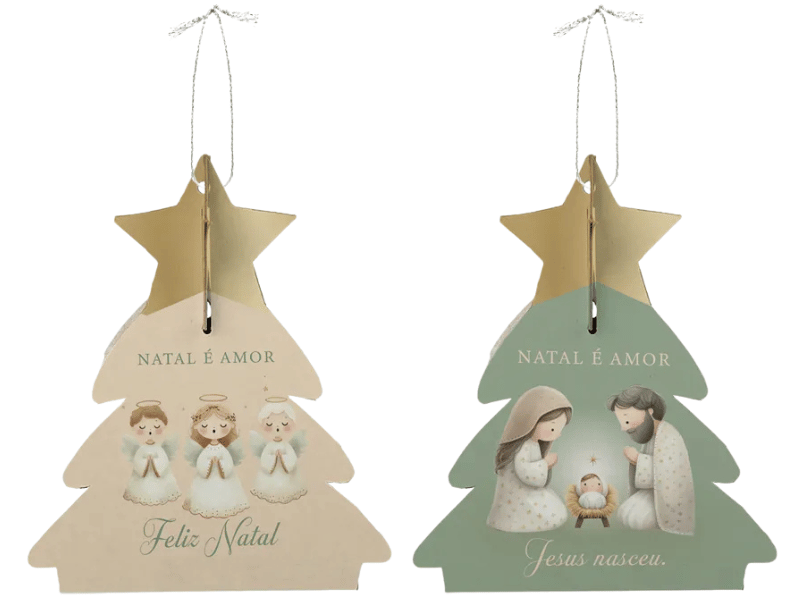Caixa Árvore Estrelada Belem Composê 7x2x8 cm c/ 10 unidades - Cromus