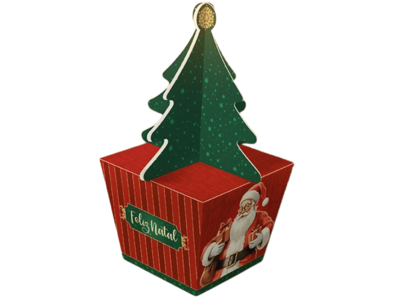 Caixa Árvore Natal Noel 8x8x6,5 cm - Ideia Embalagens 