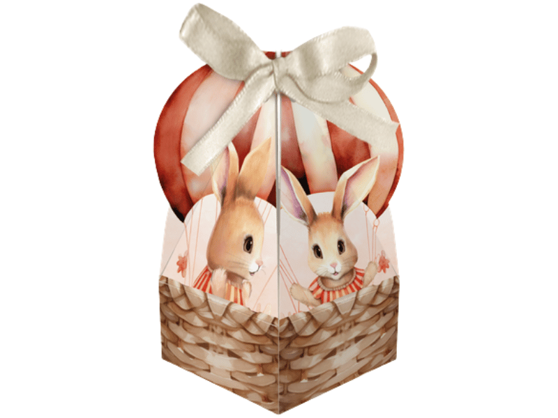 Caixa Balão Coelho Encantado Páscoa 8x8x15,5 cm - Ideia Embalagens
