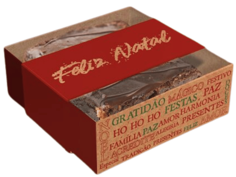 Caixa Brownie Natal Essencial 7x7x2,5 cm - Ideia Embalagens 