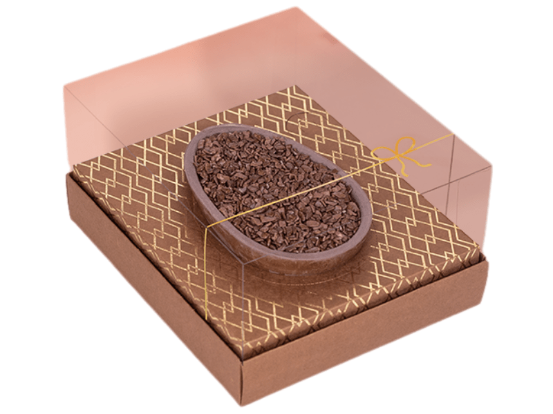 Caixa Classic para Meio Ovo Kraft  Bronze  150/250g - Ideia Embalagens 