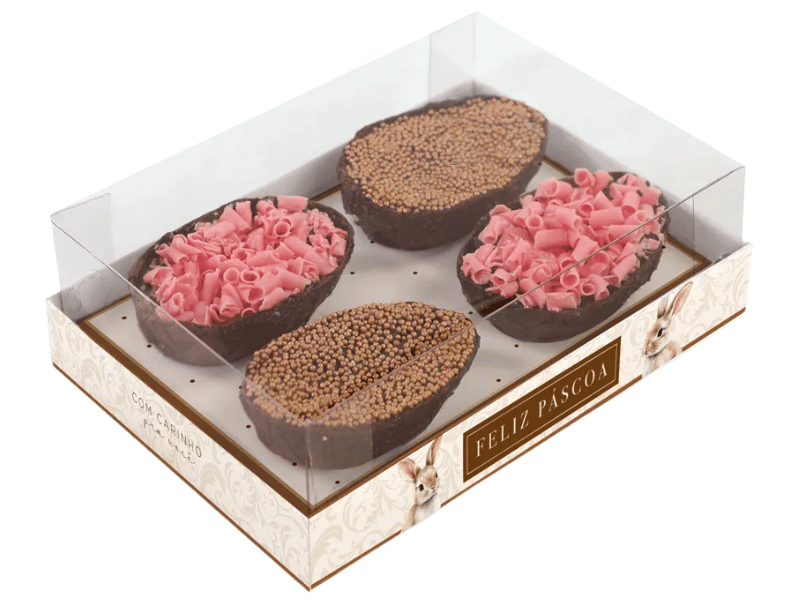 Caixa Degustação Clássique Bunny para 4 Mini Ovos 50g c/ 6 unidades - Cromus