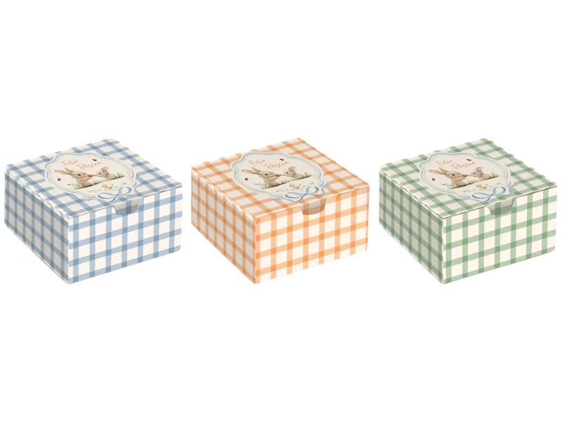 Caixa Divertida Feliz Páscoa Lovely para 4 Brigadeiros 8,5x8,5x3,5 cm c/ 10 unidades - Cromus