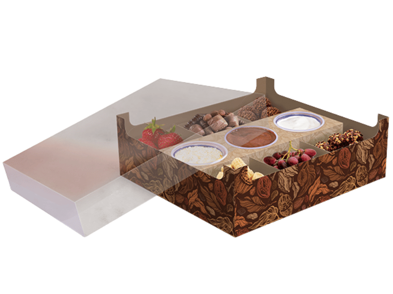 Caixa Fondue Puro Cacau 24,5x22x8 cm - Ideia Embalagens