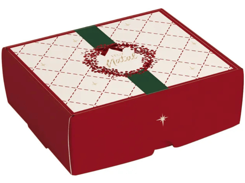 Caixa Frutas Vermelhas Feliz Natal para 4 Doces c/ 10 unidades - Cromus 