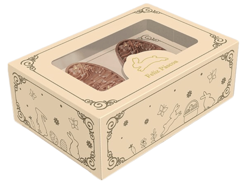 Caixa Gaveta para 2 Mini ovos 50g Páscoa Luz - Ideia Embalagens