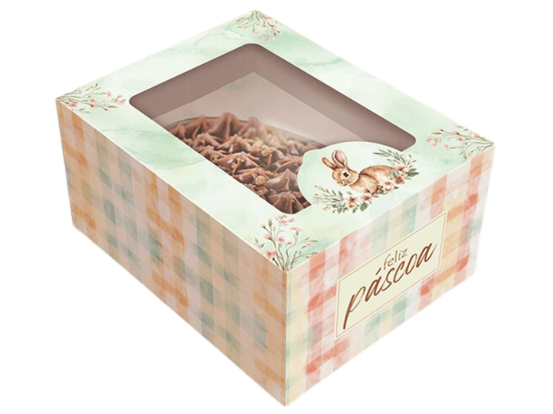 Caixa Gaveta para Meio Ovo 100/150g ou 2x50/80g Páscoa Encantos - Ideia Embalagens