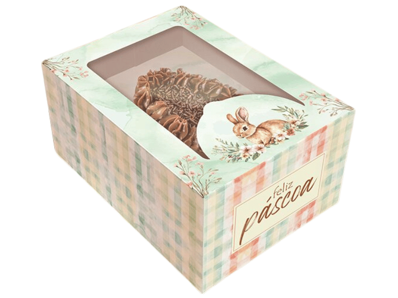 Caixa Gaveta para Meio Ovo 150/250g ou 2x100g Páscoa Encantos - Ideia Embalagens