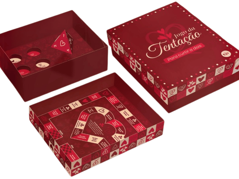 Caixa Jogo da Tentação Corações 19,3x16x6,5 cm - Ideia Embalagens