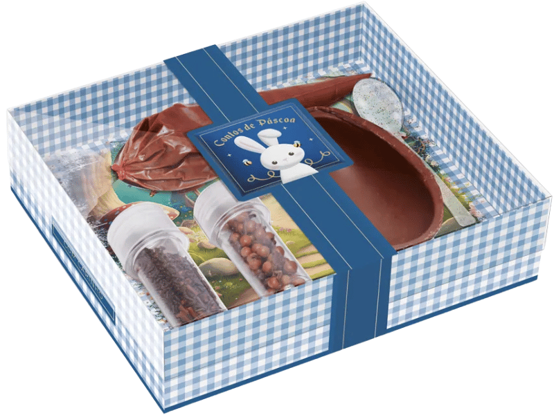 Caixa Kit Confeito Conto de Páscoa Azul 100g 19,5x17x5 cm - Cromus