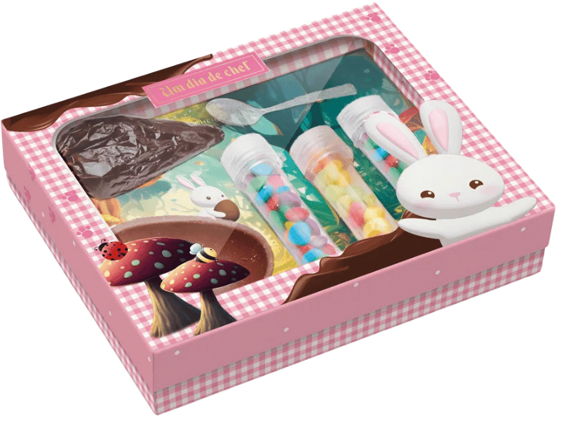 Caixa Kit Confeito Conto de Páscoa Rosa 150g 24x19,5x5 cm - Cromus