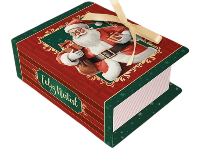 Caixa Livro Noel para 6 Doces - Ideia Embalagens