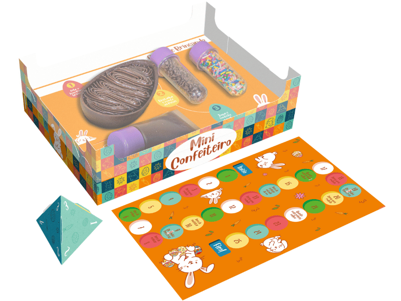 Caixa Mini Confeiteiro Páscoa Divertida c/ jogo c/ 5 unidades