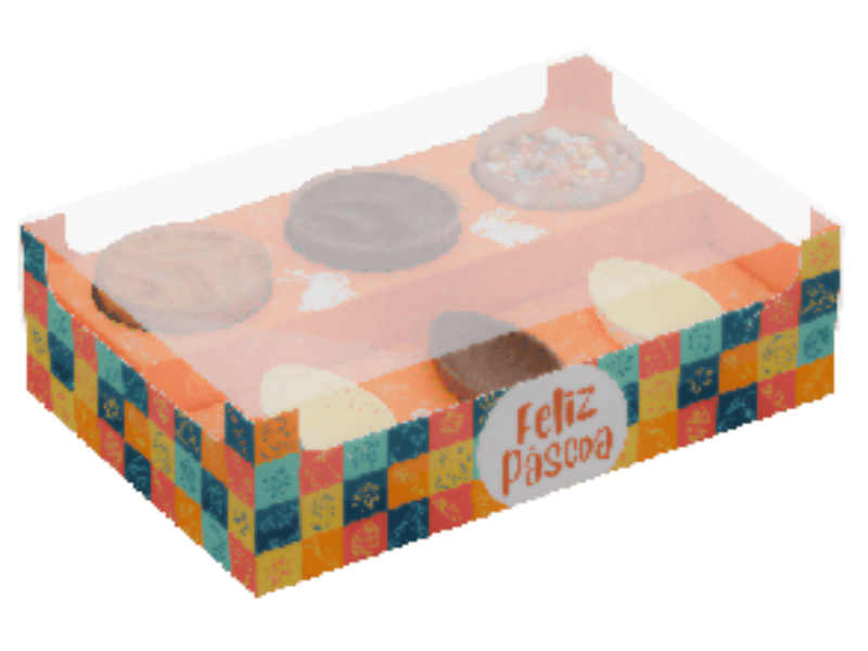 Caixa Mini Confeiteiro Páscoa Divertida Encantado 25x16x7 cm c/ 5 unidades - Ideia Embalagens 
