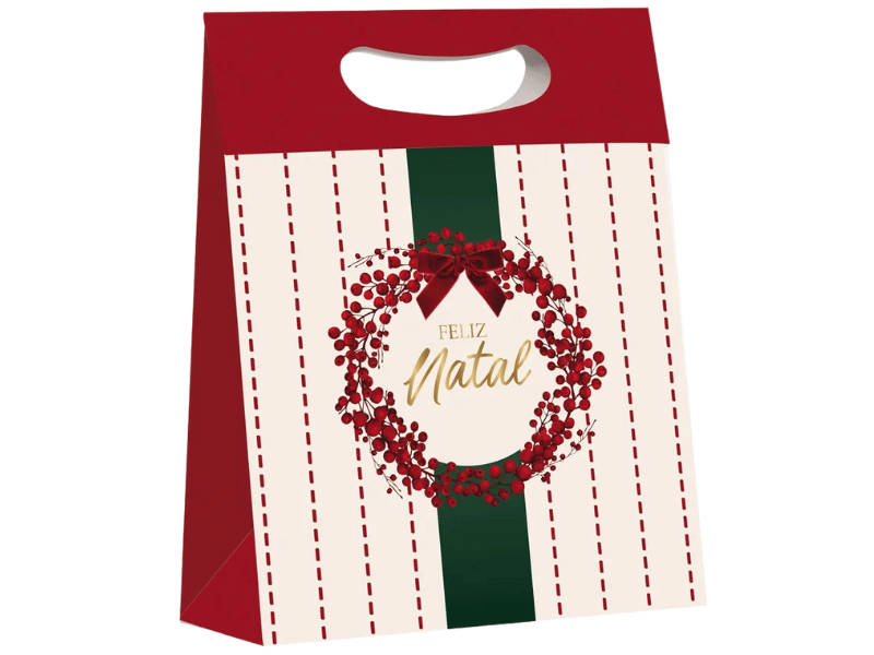 Caixa Novas Frutas Vermelhas Feliz Natal 18x7,5x24 cm - Cromus