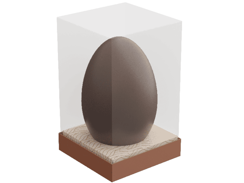 Caixa Ovo vertical Páscoa Clássico Caramelo/Marrom 250g e 350g c/ 5 unidades - Ideia Embalagens 