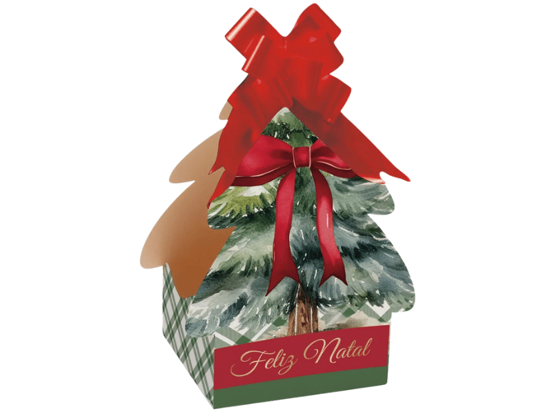 Caixa Panetone Árvore Pinheiro c/ 10 unidades 100g - Cromus