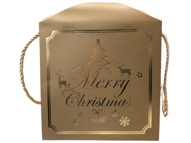Caixa Panetone Dourado Merry Christmas 250g  - Tuut