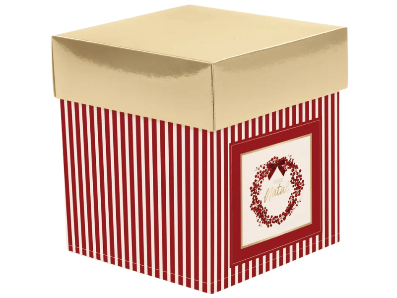 Caixa Panetone Frutas Vermelhas Feliz Natal 100g 10x10x10 cm - Cromus