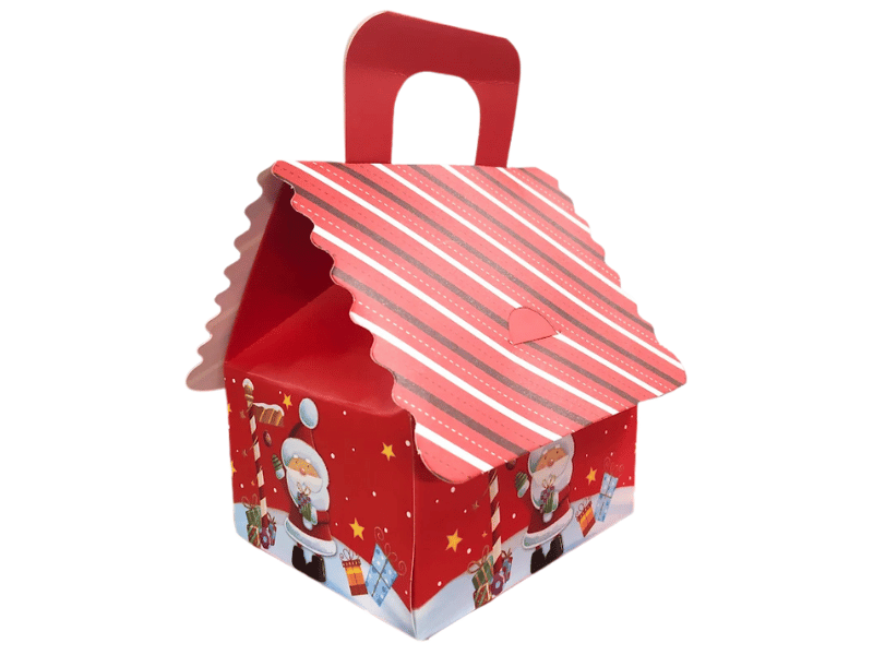 Caixa Papel Casinha Noel Presente 12x10x13 cm - Tuut