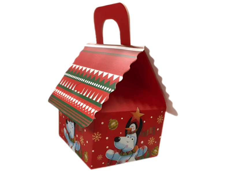 Caixa Papel Casinha Urso Polar Flocos 12x10x13 cm - Tuut