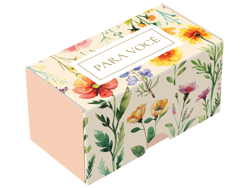 Caixa para 2 Doces Atelier das Flores - Ideia Embalagens