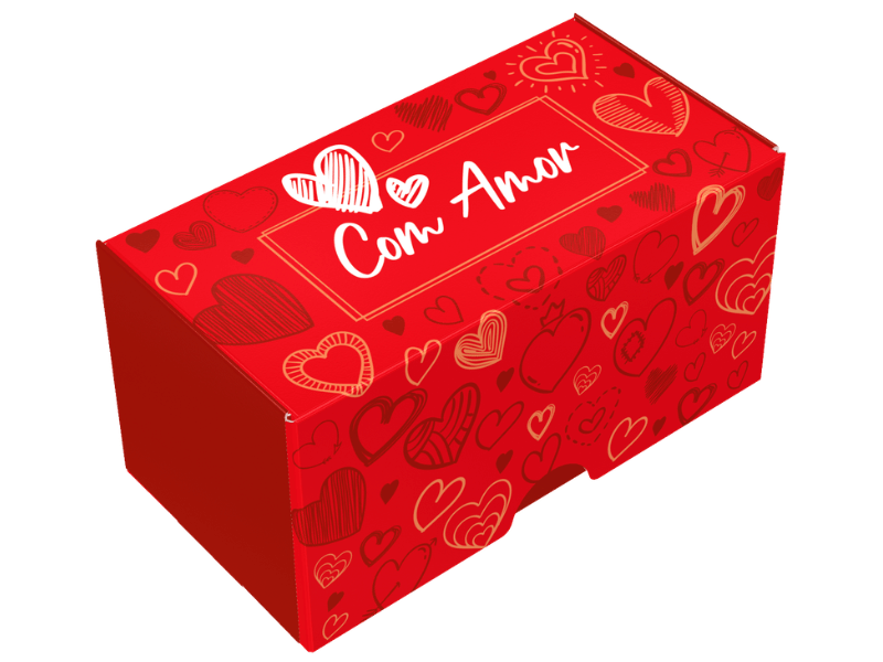 Caixa para 2 Doces Com Amor - Ideia Embalagens