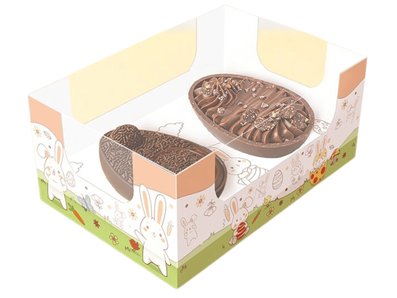 Caixa para 2 Mini Ovos de 50g Páscoa Colorir - Ideia Embalagens 