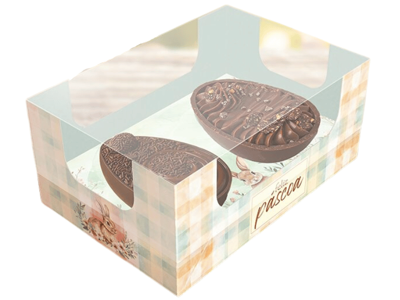 Caixa para 2 Mini Ovos de 50g Páscoa Encantos  - Ideia Embalagens 