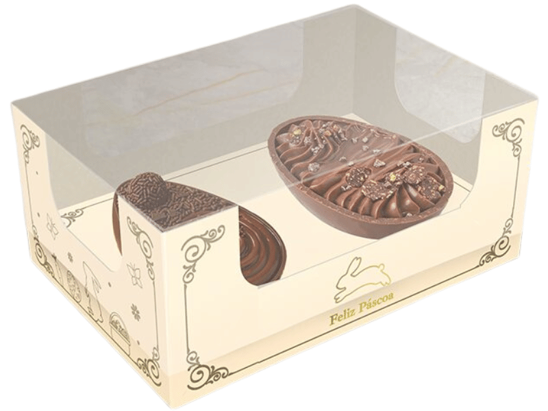 Caixa para 2 Mini Ovos de 50g Páscoa Luz - Ideia Embalagens 