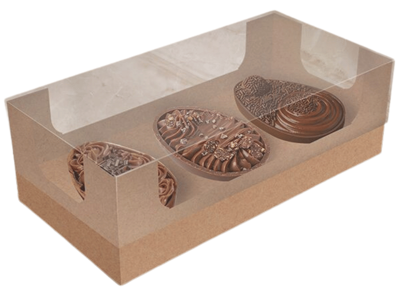 Caixa para 3 Mini Ovos de 50g Kraft Essencial - Ideia Embalagens 