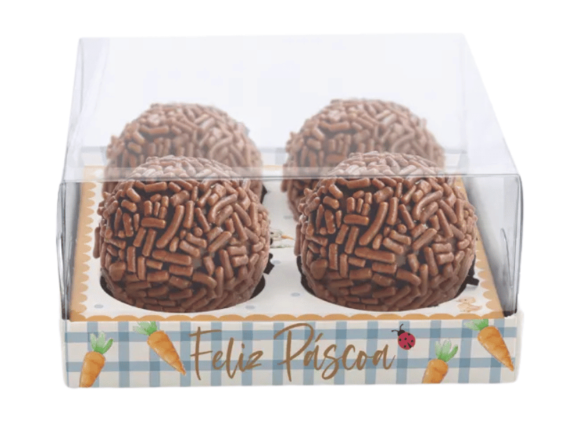 Caixa para 4 Brigadeiros Lovely Garden 8,5x8,5x4 cm c/10 unidades - Cromus