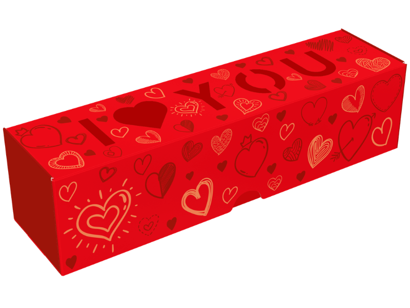 Caixa para 4 Doces I Love You Com Amor - Ideia Embalagens