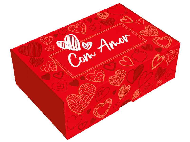 Caixa para 6 Doces Com Amor - Ideia Embalagens