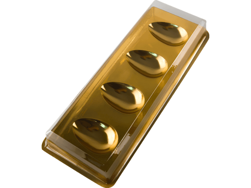 Caixa para Kit Degustação Mini Ovos 50g Dourado N14340 - Bwb