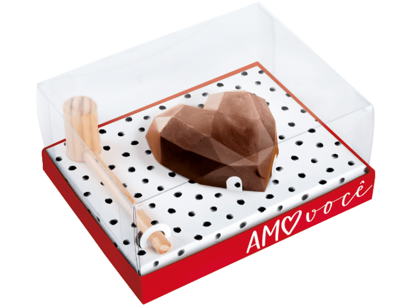 Caixa para Meio Coração de 200g Pinhata Tanto Amor - Cromus