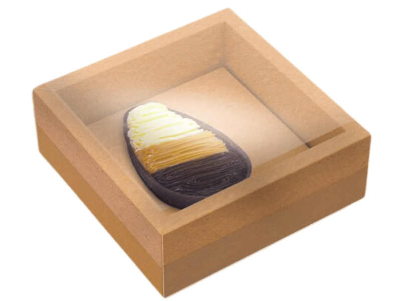 Caixa para Meio Ovo c/ Moldura Kraft Ajustável 100/150g - Ideia Embalagens