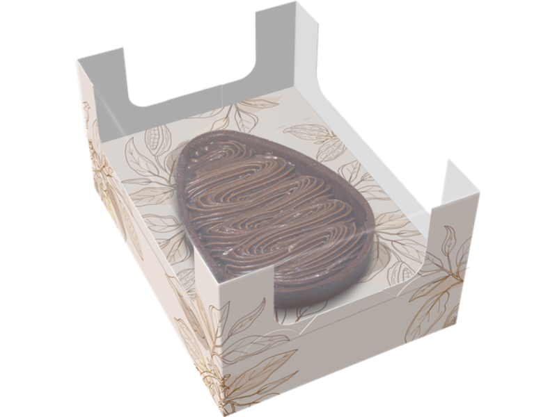 Caixa para Meio Ovo Encanto Páscoa Cacau 150g e 250g c/ 5 unidades - Ideia Embalagens